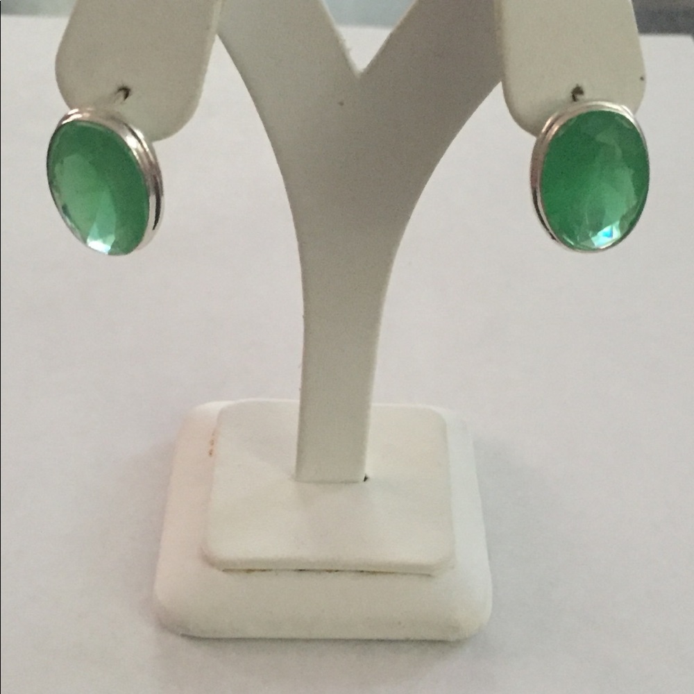 Sterling Silver Emerald Green earrings
